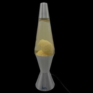 Lava Brand Motion Lamp 16.5” B3 Silver Base White Lava Clear Liquid READ